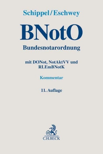 Buchcover und Innenansicht für das Buch: BNotO. Bundesnotarordnung
