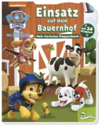 Buchcover und Innenansicht für das Buch: PAW Patrol: Einsatz auf dem Bauernhof - Mein tierisches Klappenbuch