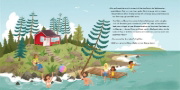Buchcover und Innenansicht für das Buch: Ella & Ben und ABBA - Von Glitzerkostümen, Superhits und jeder Menge Mamma Mia