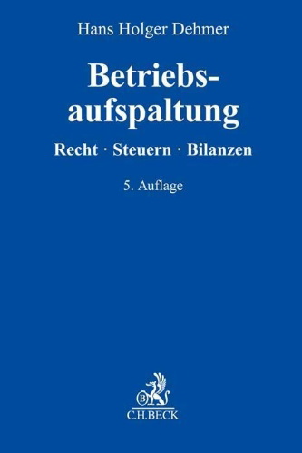Buchcover und Innenansicht für das Buch: Betriebsaufspaltung