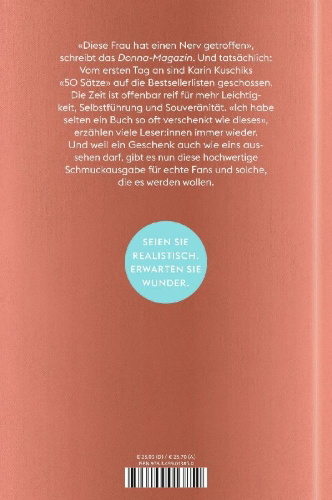 Buchcover und Innenansicht für das Buch: 50 Sätze, die das Leben leichter machen