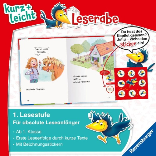 Buchcover und Innenansicht für das Buch: Leserabe 1. Lesestufe Kurz und leicht - Kleines Pony, großer Traum
