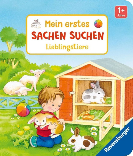 Buchcover und Innenansicht für das Buch: Mein erstes Sachen suchen: Lieblingstiere
