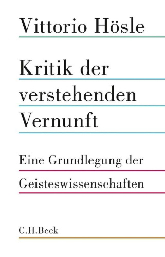 Buchcover und Innenansicht für das Buch: Kritik der verstehenden Vernunft