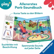 Buchcover und Innenansicht für das Buch: Play+ Mein allererstes Soundbuch Im Park - ab 12 Monate