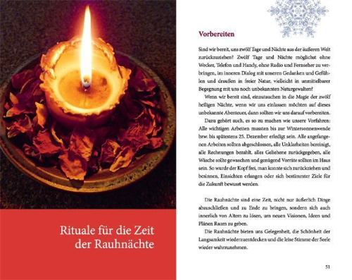 Buchcover und Innenansicht für das Buch: Rauhnächte: Die geheimnisvolle Zeit zwischen den Jahren (erweiterte Neuausgabe)