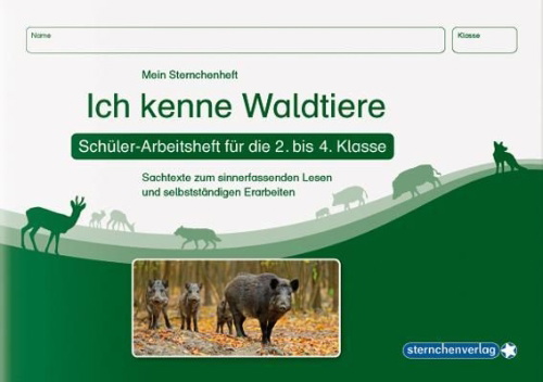 Buchcover und Innenansicht für das Buch: Ich kenne Waldtiere - Schülerarbeitsheft für die 2. bis 4. Klasse