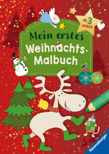 Buchcover und Innenansicht für das Buch: Mein erstes Weihnachts-Malbuch