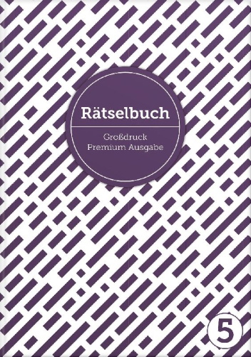 Buchcover und Innenansicht für das Buch: Deluxe Rätselbuch Band 5. XL Rätselbuch in Premium Ausgabe für ältere Leute, Senioren, Erwachsene und Rentner im DIN A4-Format mit extra großer Schrift.