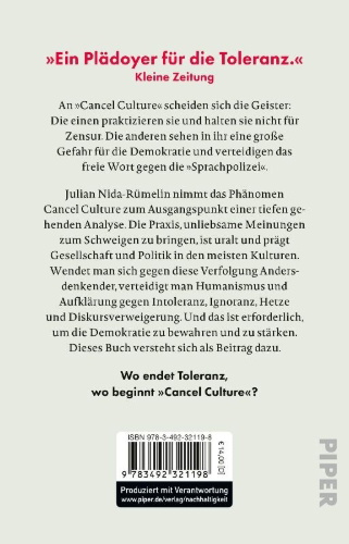 Buchcover und Innenansicht für das Buch: 'Cancel Culture' - Ende der Aufklärung?
