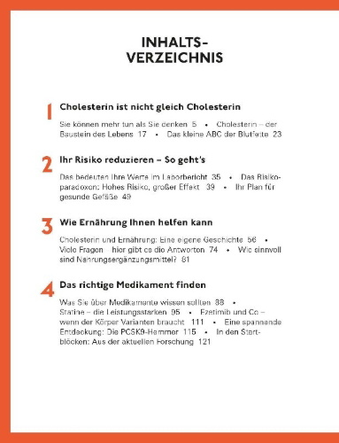 Buchcover und Innenansicht für das Buch: Runter mit dem Cholesterin
