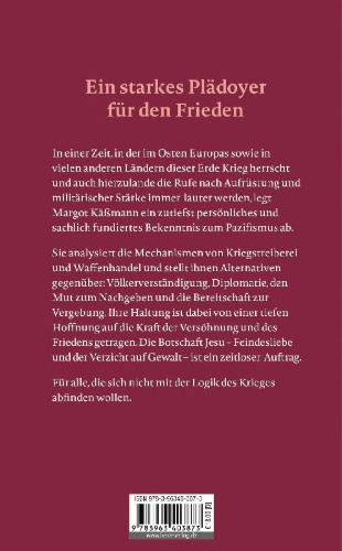 Buchcover und Innenansicht für das Buch: Warum ich Pazifistin bleibe