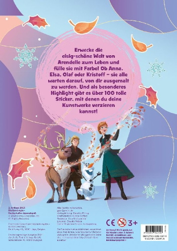 Buchcover und Innenansicht für das Buch: Disney Die Eiskönigin: Zauberhafter Ausmalspaß