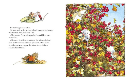 Buchcover und Innenansicht für das Buch: A year in Brambly Hedge