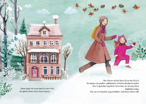 Buchcover und Innenansicht für das Buch: Schneefunkelwunder