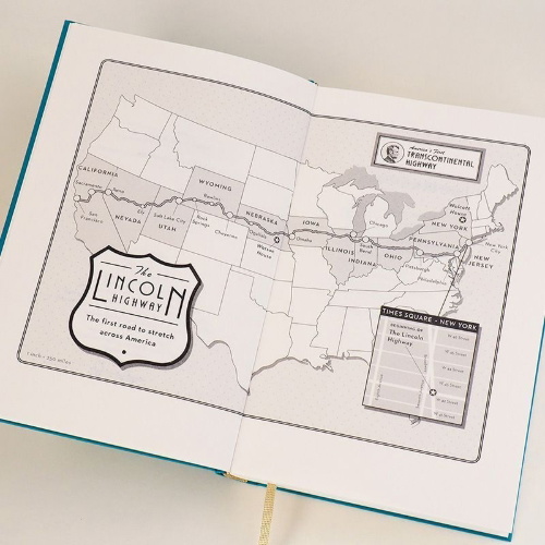 Buchcover und Innenansicht für das Buch: The Lincoln Highway