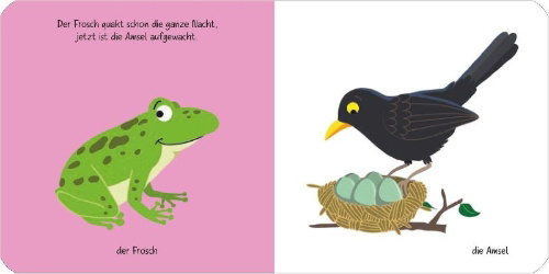 Buchcover und Innenansicht für das Buch: Kennst du das? Babys erstes Bildwörterbuch. Jeden Tag ein neues Tier