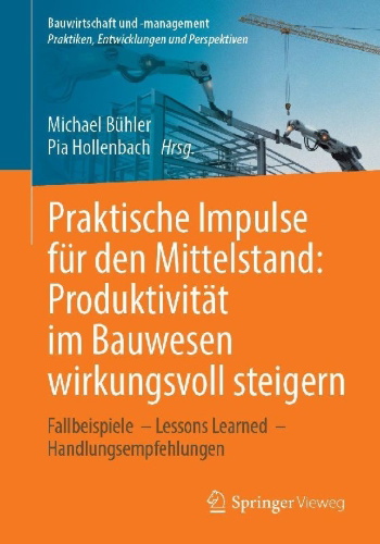 Buchcover und Innenansicht für das Buch: Praktische Impulse für den Mittelstand: Produktivität im Bauwesen wirkungsvoll steigern