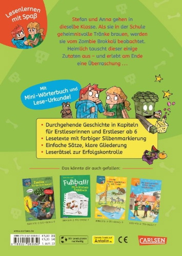 Buchcover und Innenansicht für das Buch: Minecraft Silben-Geschichte: Abenteuer - bis die Schule wackelt!