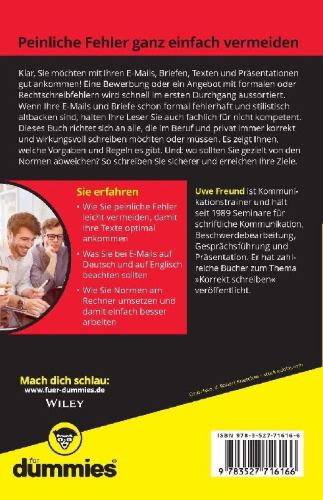 Buchcover und Innenansicht für das Buch: Korrekt schreiben nach DIN 5008 für Dummies
