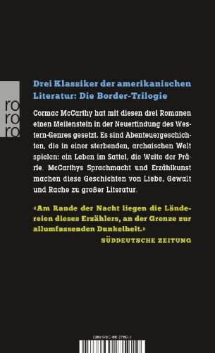 Buchcover und Innenansicht für das Buch: Die Border-Trilogie