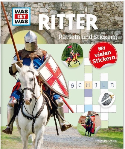 Buchcover und Innenansicht für das Buch: WAS IST WAS Rätseln und Stickern: Ritter