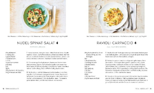 Buchcover und Innenansicht für das Buch: 1 Nudel - 40 Salate