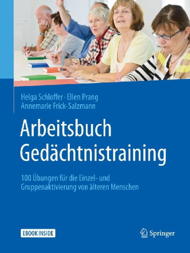 Buchcover und Innenansicht für das Buch: Arbeitsbuch Gedächtnistraining