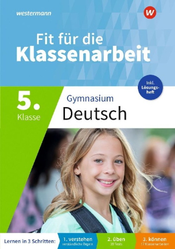Buchcover und Innenansicht für das Buch: Fit für die Klassenarbeit - Gymnasium. Deutsch 5