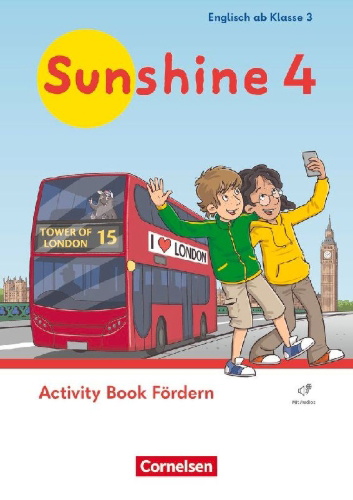 Buchcover und Innenansicht für das Buch: Sunshine 4. Schuljahr. Activity Book Fördern - Mit Audios (Webcode)