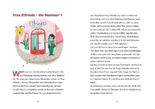 Buchcover und Innenansicht für das Buch: Rosa Famosa - Stück für Stück zum Zauberglück