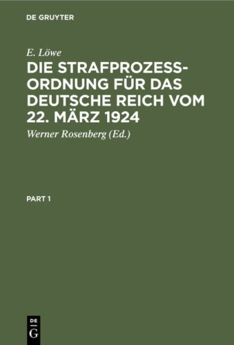 Buchcover und Innenansicht für das Buch: Die Strafprozeßordnung für das Deutsche Reich vom 22. März 1924