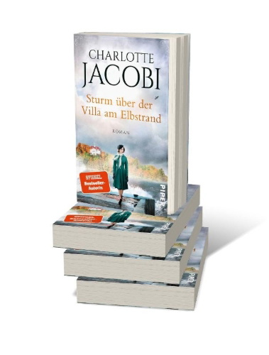 Buchcover und Innenansicht für das Buch: Sturm über der Villa am Elbstrand
