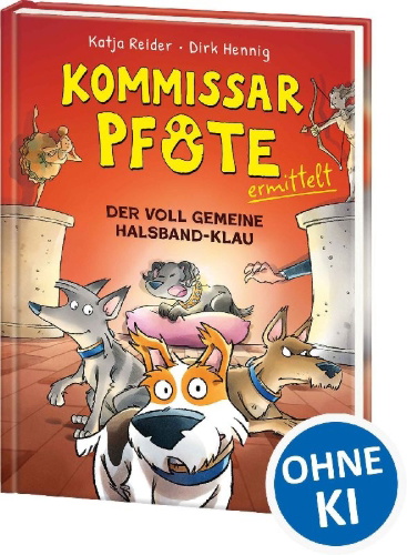 Buchcover und Innenansicht für das Buch: Kommissar Pfote ermittelt (Band 2) - Der voll gemeine Halsband-Klau