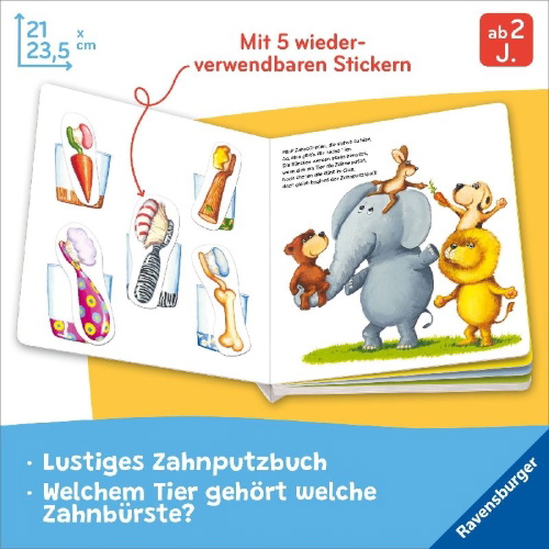 Buchcover und Innenansicht für das Buch: Zähne putzen! Schrubbdiwupp