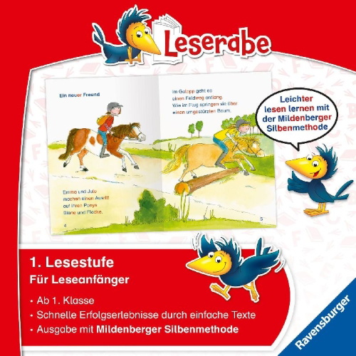 Buchcover und Innenansicht für das Buch: Ein Zebra auf dem Ponyhof - Leserabe 1. Klasse - Erstlesebuch für Kinder ab 6 Jahren