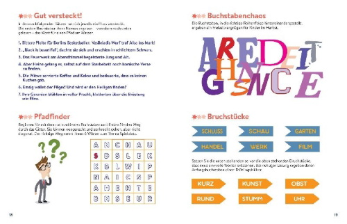 Buchcover und Innenansicht für das Buch: 365 x Gedächtnistraining für schlaue Rentner
