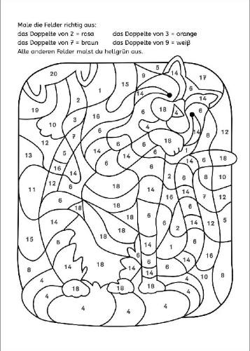 Buchcover und Innenansicht für das Buch: LERNSTERN. Mein Mathe-Malblock. Rechnen bis 20