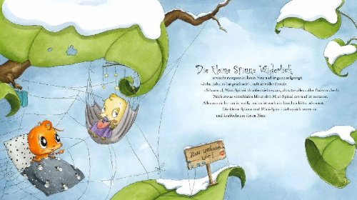Buchcover und Innenansicht für das Buch: Die kleine Spinne Widerlich - Wundervolle Winterzeit