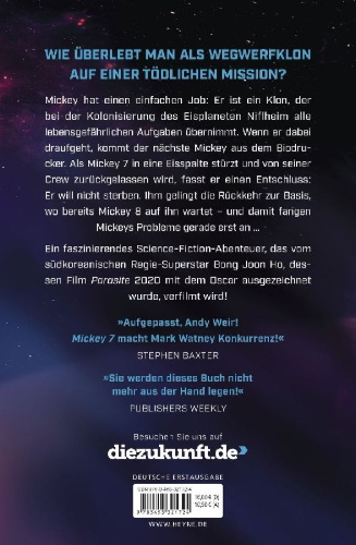 Buchcover und Innenansicht für das Buch: Mickey 7