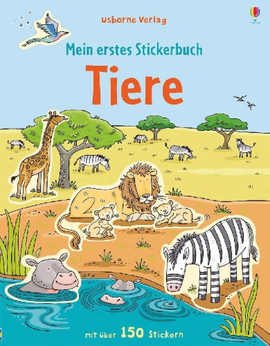 Buchcover und Innenansicht für das Buch: Mein erstes Stickerbuch: Tiere