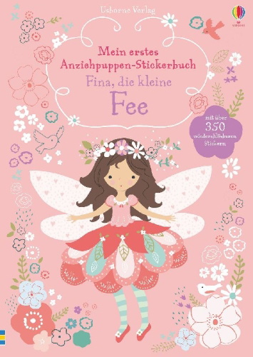 Buchcover und Innenansicht für das Buch: Mein erstes Anziehpuppen-Stickerbuch:  Fina, die kleine Fee