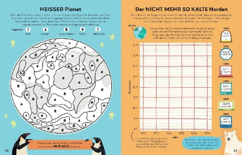 Buchcover und Innenansicht für das Buch: Think Green - Das Mitmachbuch