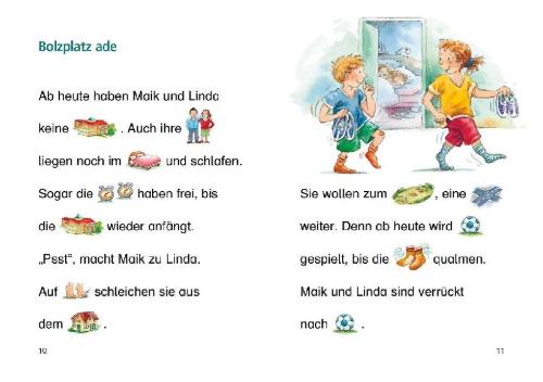 Buchcover und Innenansicht für das Buch: Lesenlernen in 3 Schritten - Die schönsten Fußballgeschichten