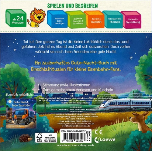 Buchcover und Innenansicht für das Buch: Gute Nacht, kleine Lok!