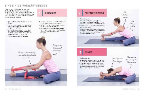 Buchcover und Innenansicht für das Buch: Yoga für Ungelenkige I Das Buch für Anfänger