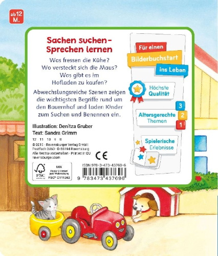 Buchcover und Innenansicht für das Buch: Mein erstes Sachen suchen: Mein Bauernhof