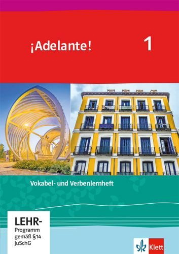 Buchcover und Innenansicht für das Buch: ¡Adelante! 1. Verben- und Vokabellernheft 1. Lernjahr