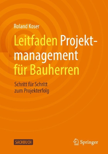 Buchcover und Innenansicht für das Buch: Leitfaden Projektmanagement für Bauherren