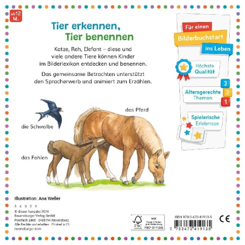 Buchcover und Innenansicht für das Buch: Mein allererstes Tierlexikon